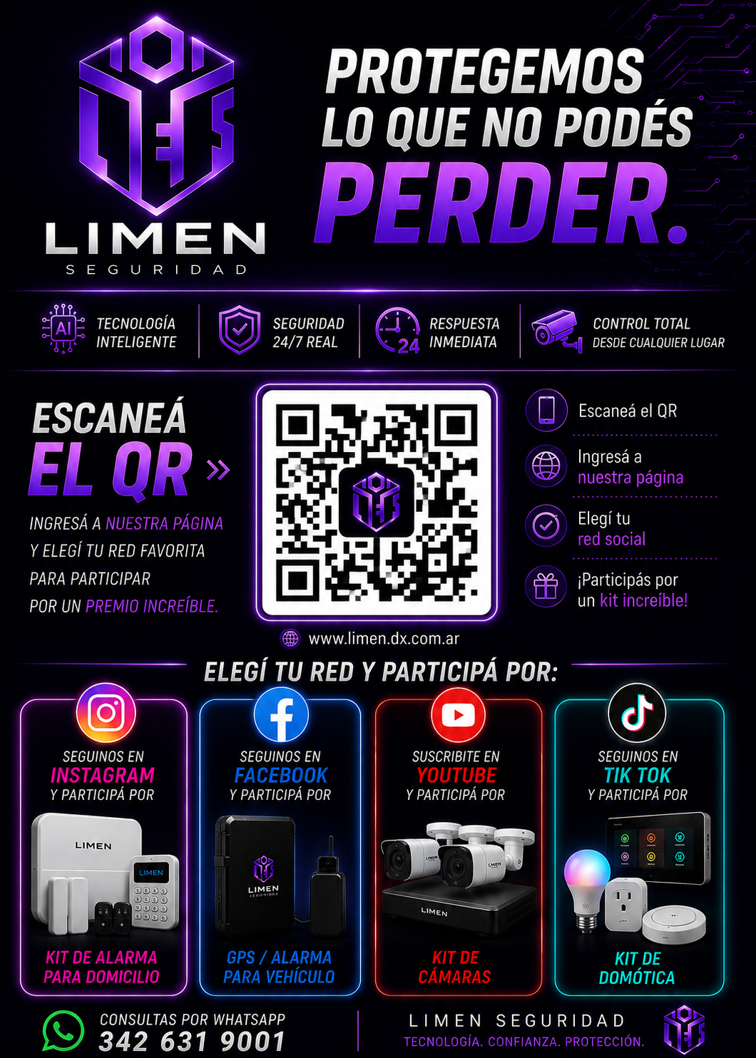 Concurso LIMEN Seguridad — Elegí tu red y participá por un kit increíble